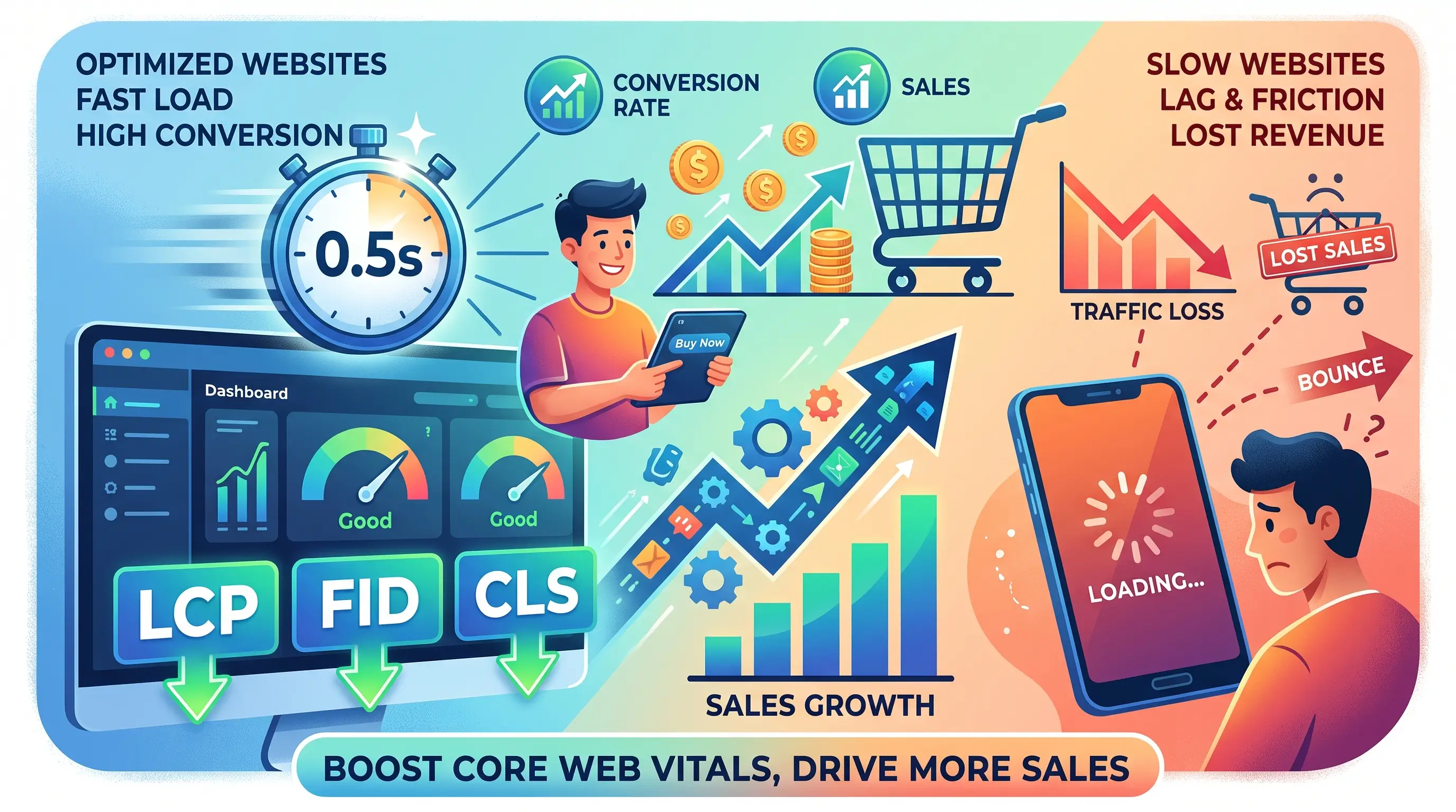 Blog article graphic for Why core web vitals and fast load times are your best sales strategy